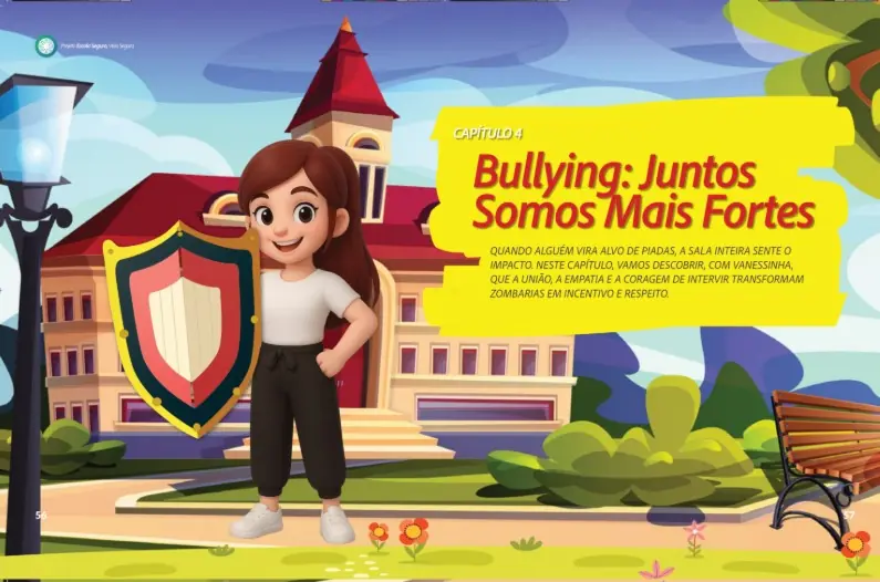 Página interna do livro sobre bullying e respeito